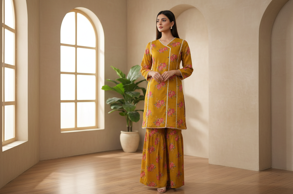 Mustard Winter Cotton 2-Piece , Warm Style, Effortless Charm