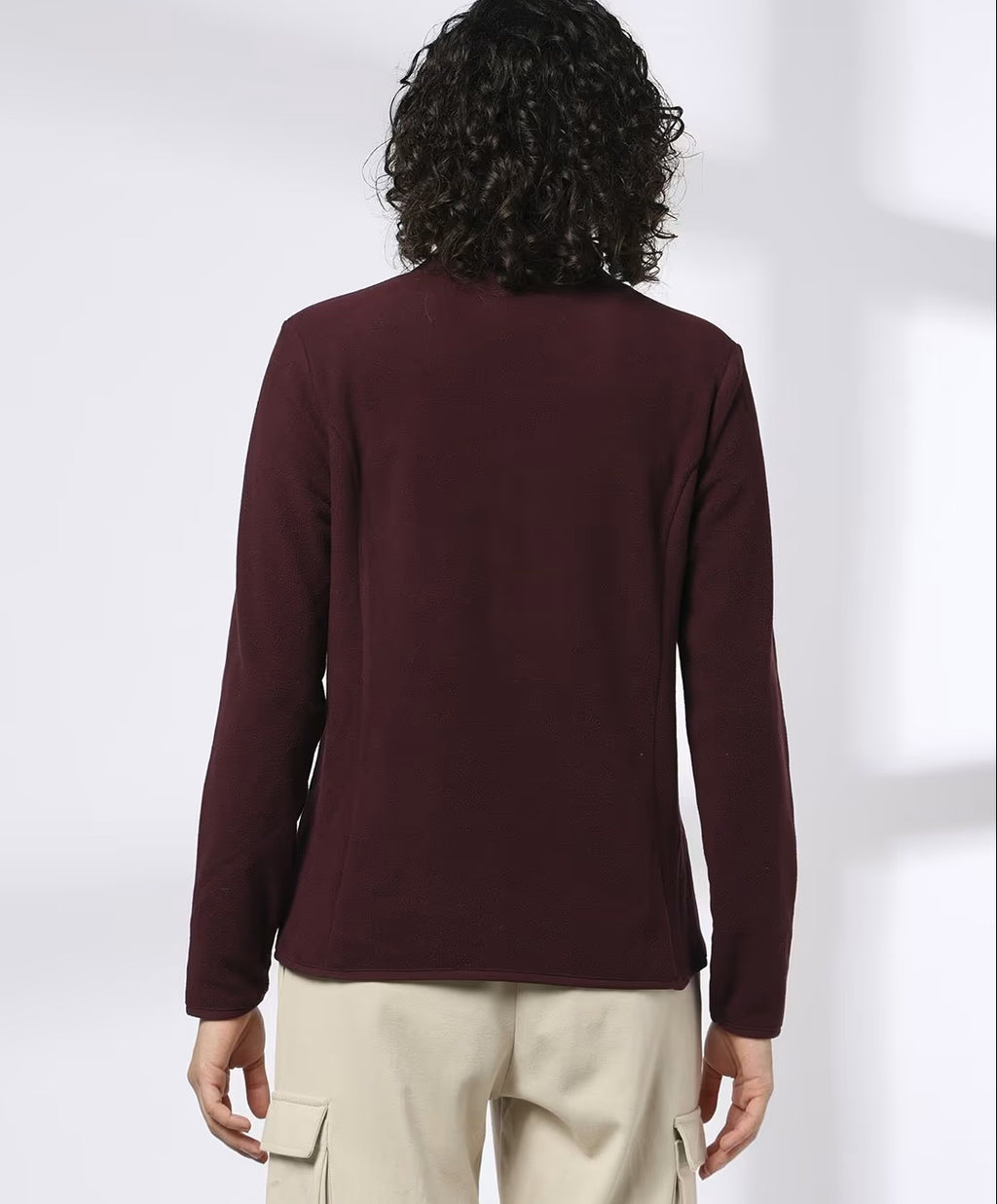 Women Regular Fit Jacket Maroon