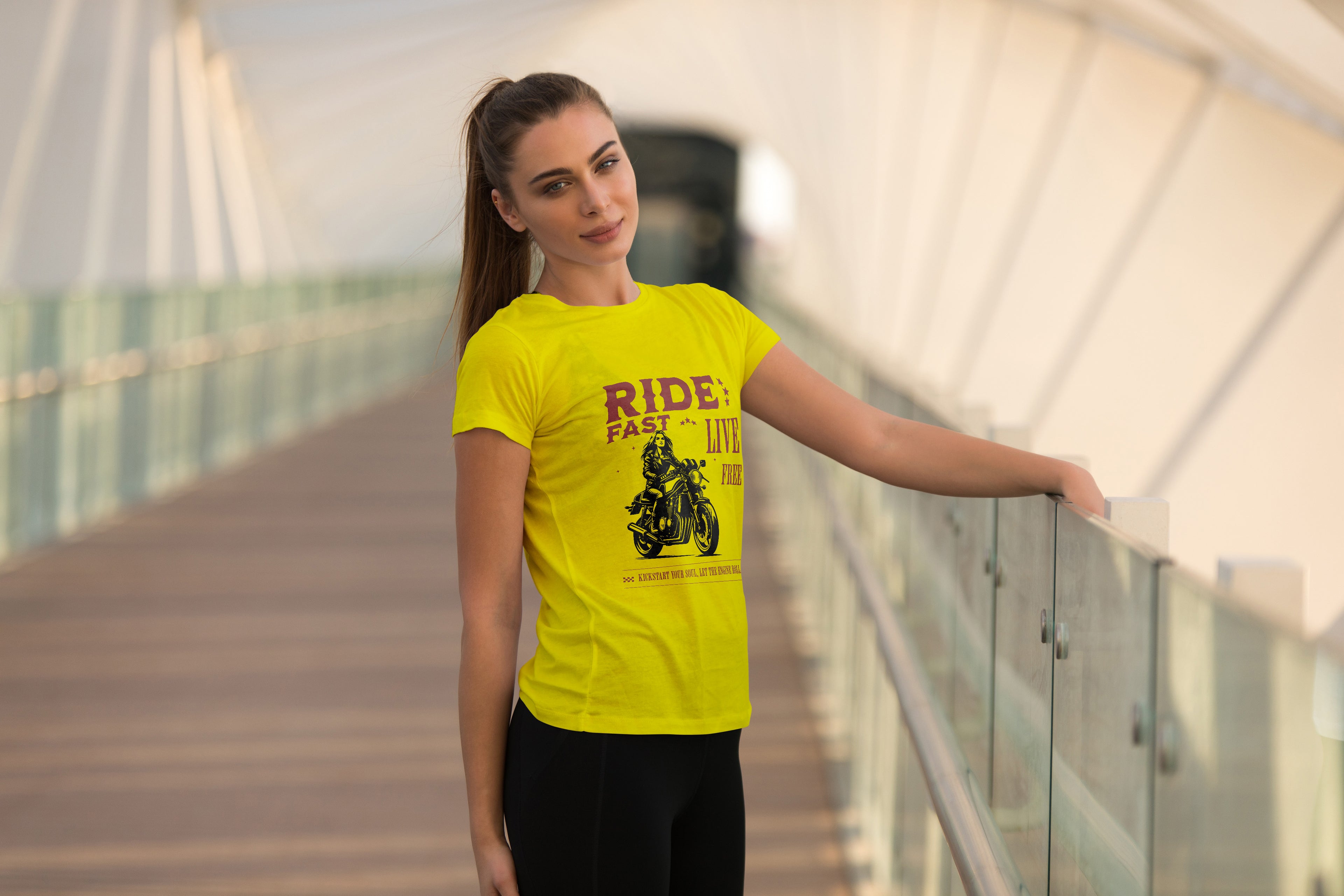 Yellow Rider T-Shirt – Ride Fast, Live Free
